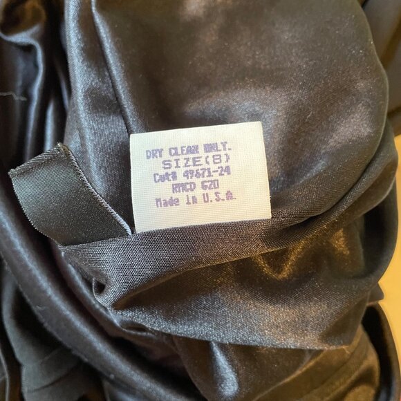 90s Vintage Shelli Segal Laundry Black Multi Cross Strap Column Maxi Gown Size 8 - Picture 10 of 10